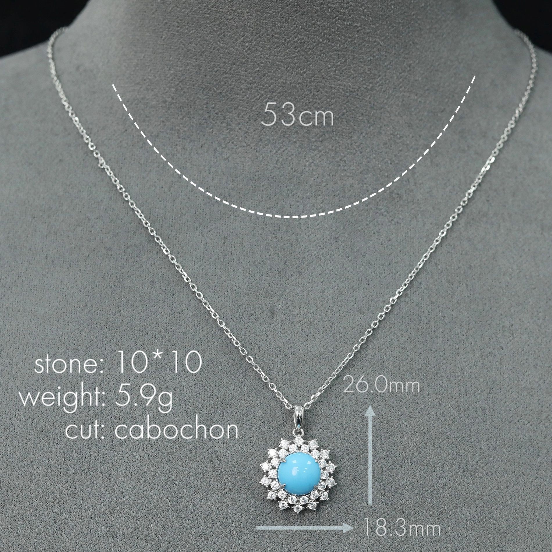 925 Silver Gold-Plated High Carbon Diamond Sleeping Beauty Blue Pine Inlaid Sunflower Necklace