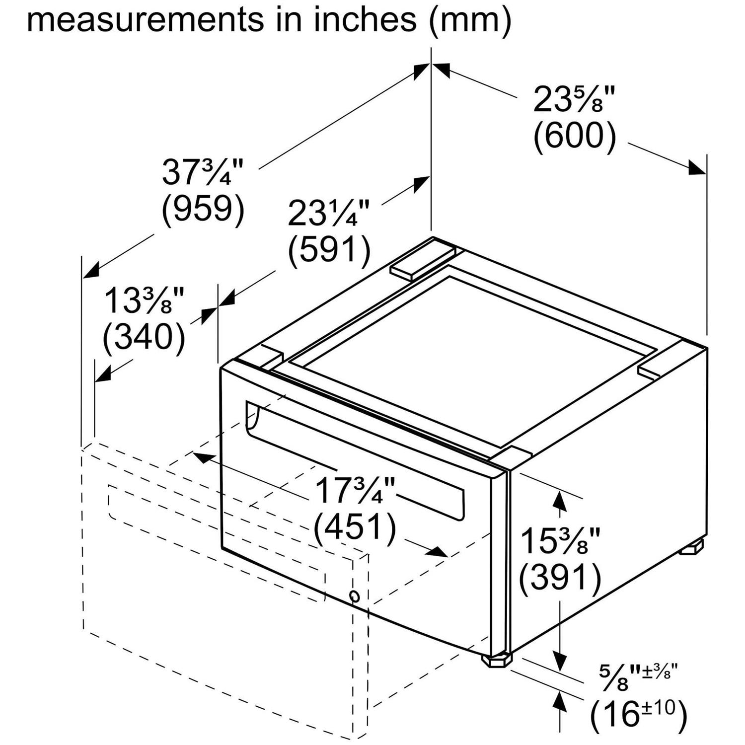 Bosch White Pedestal with Drawer WTZPW20D