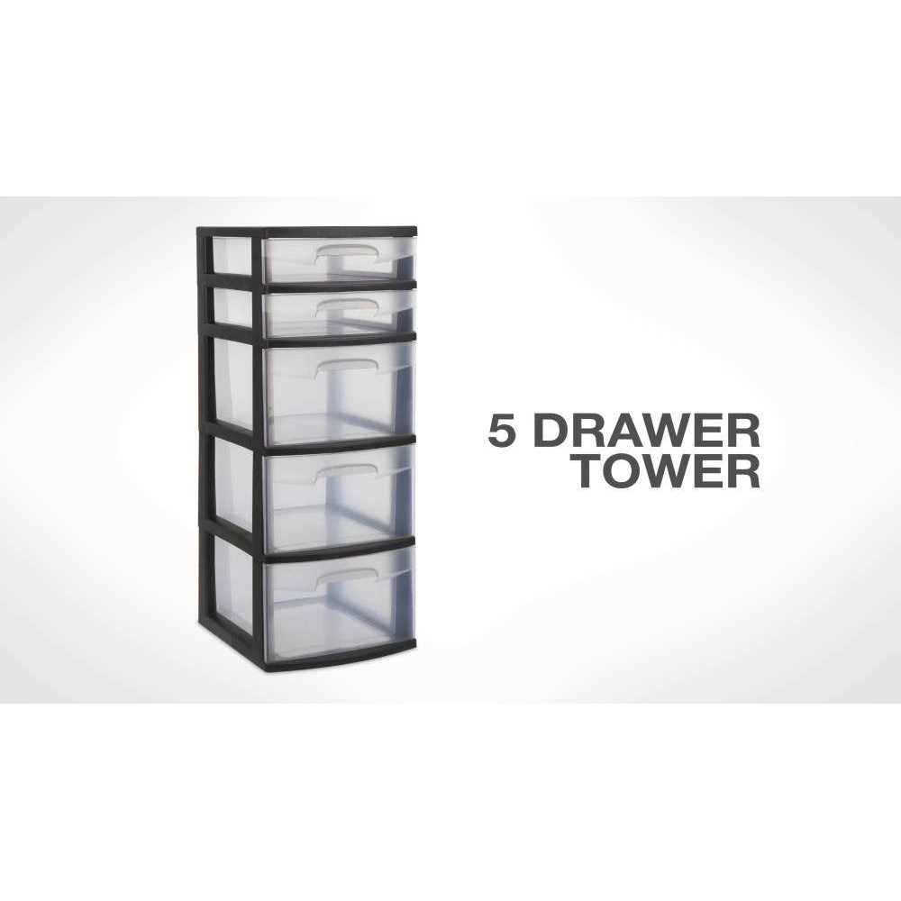 Sterilite 5 Drawer Tower Plastic
