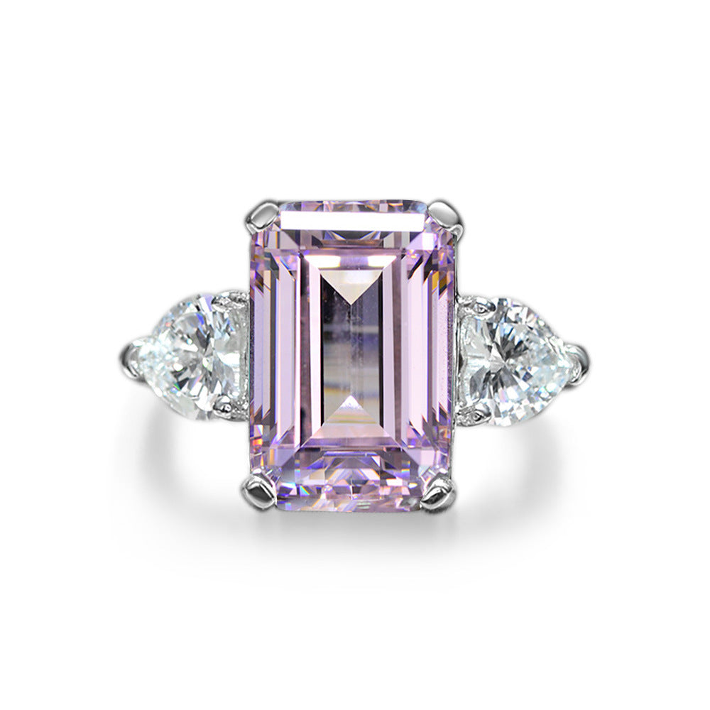 12×8 Emerald Cut Diamond Ring – 5 Carats of S925 Sterling Silver Beauty for Women