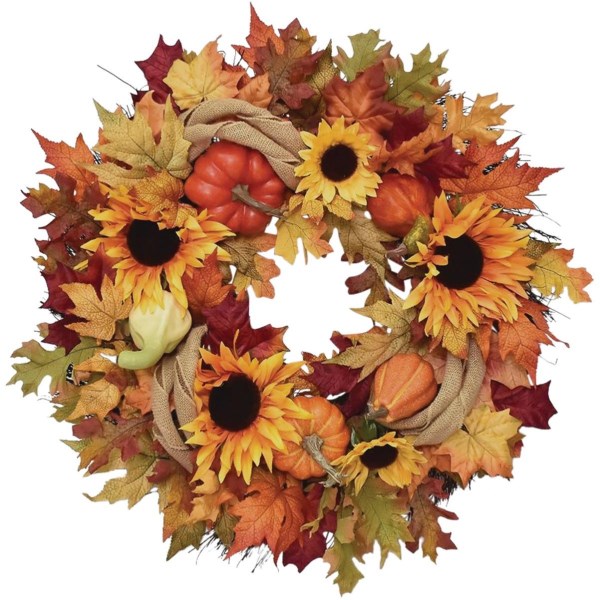 Prairie Sunflowers 24 In. Artificial Harvest Wreath