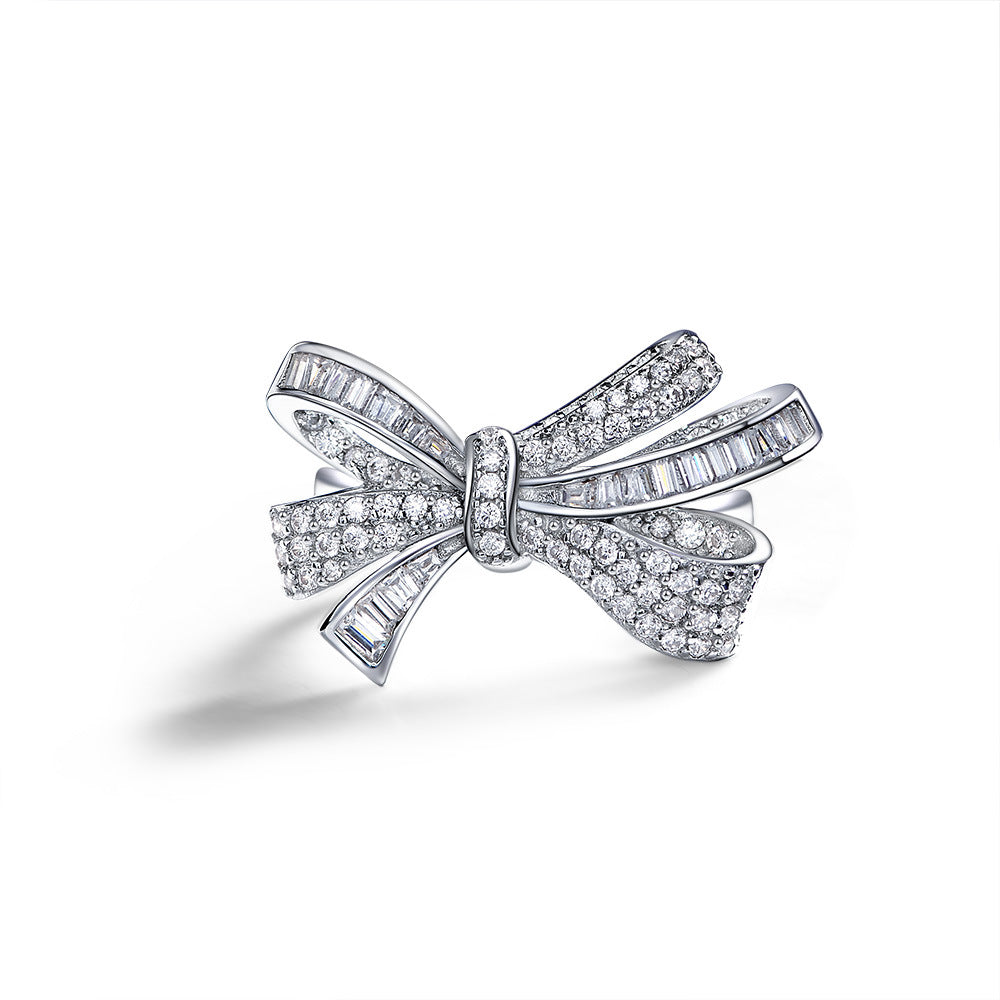 S925 Sterling Silver Bow Ring – Fashionable Hand Jewelry