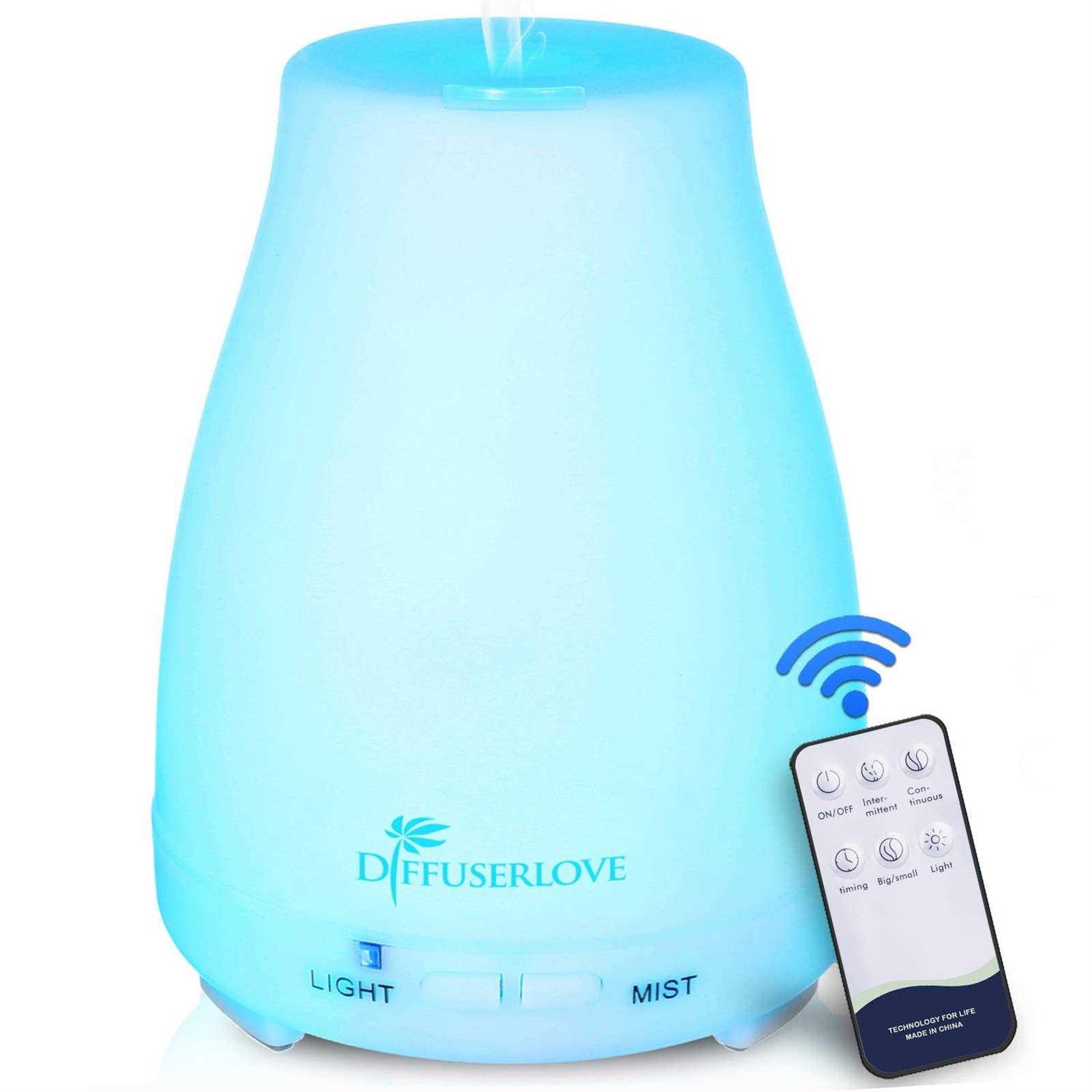Diffuserlove Essential Oil 200ML Remote Control Ultrasonic Mist Humidifiers Aromatherapy Diffuser