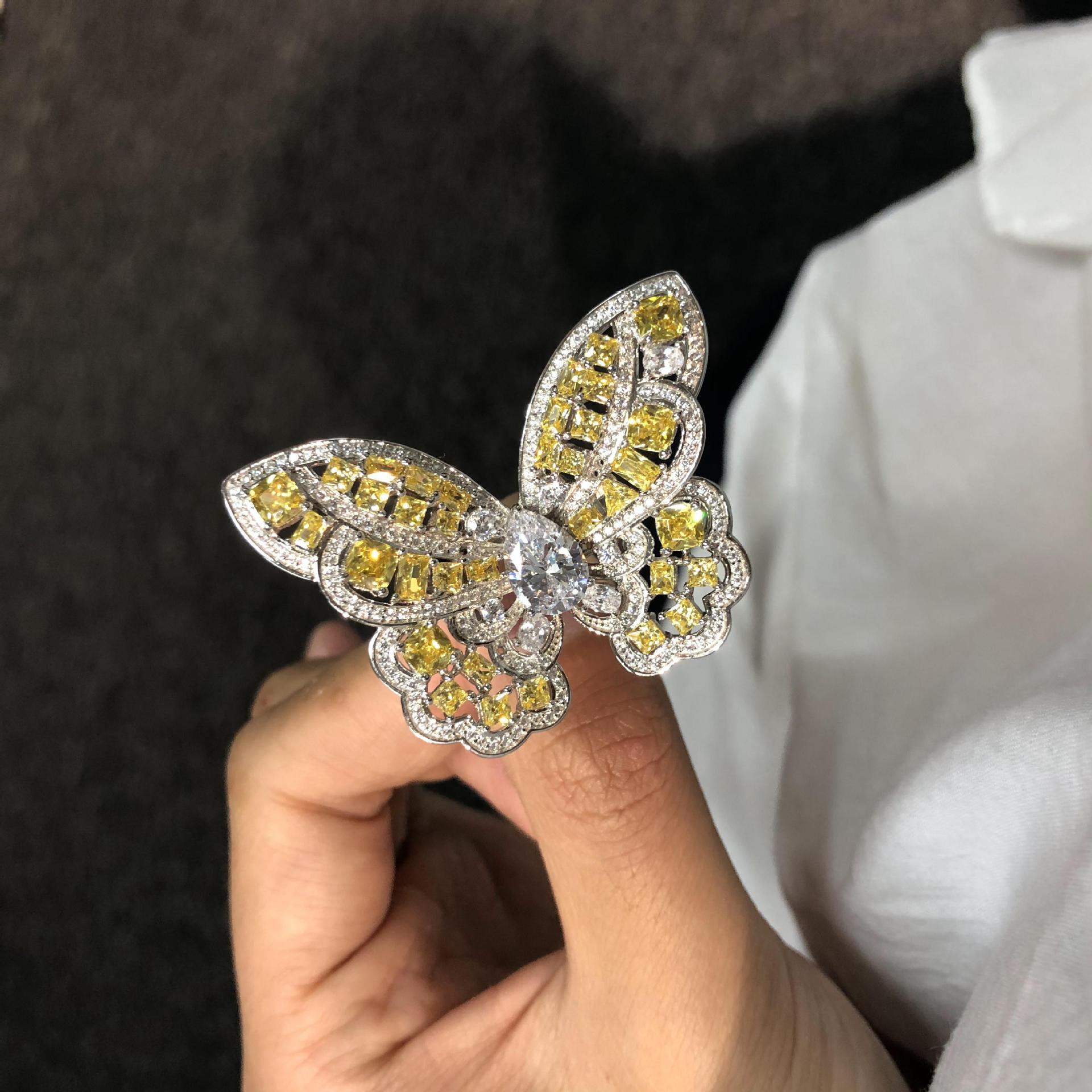 1.5 Carat Butterfly Ring in S925 Sterling Silver with Dazzling Diamond Accents
