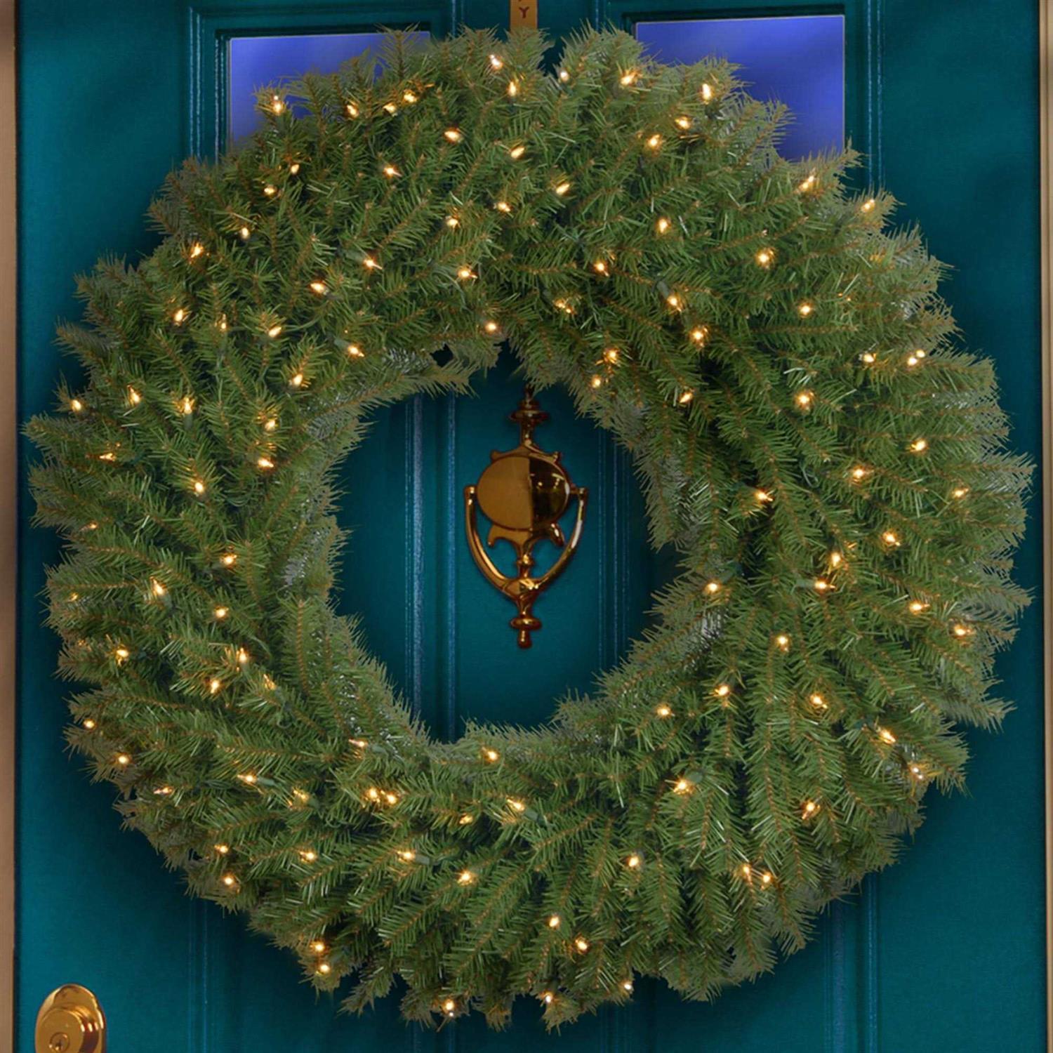National Tree Norwood Fir Wreath with Clear Lights 36