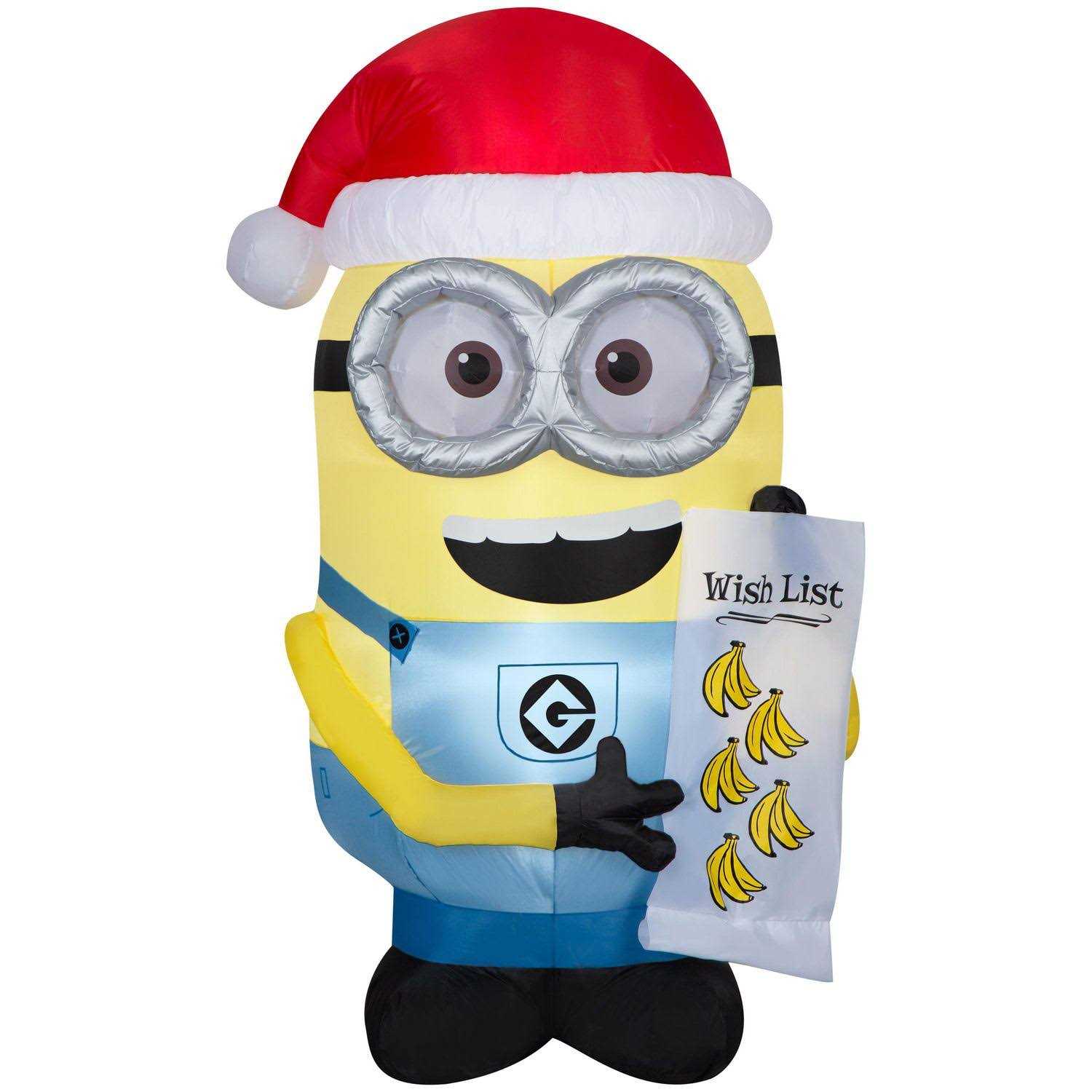 Airblown Iatables Christmas Minions Dave with Wish List Universal