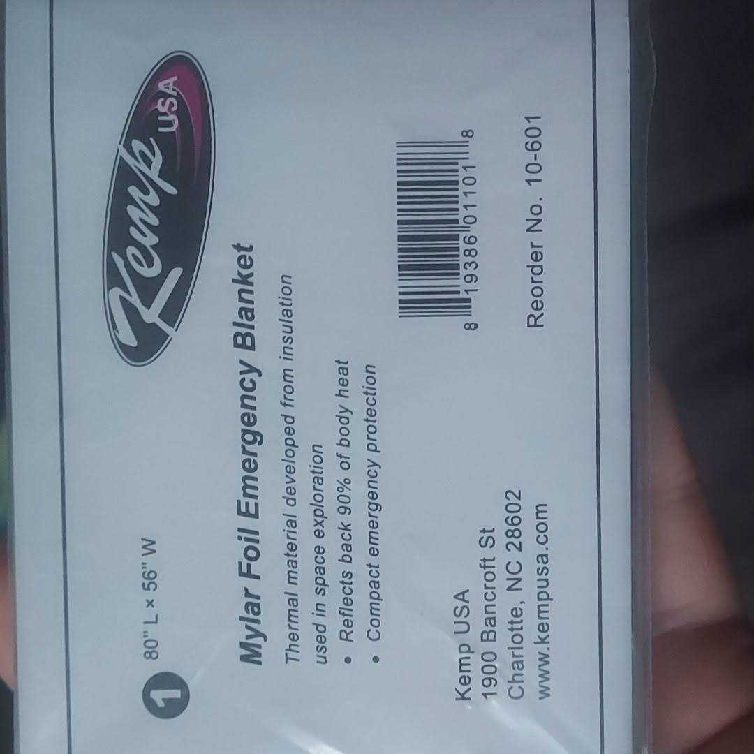 Kemp USA Mylar Emergency Blanket 10-601