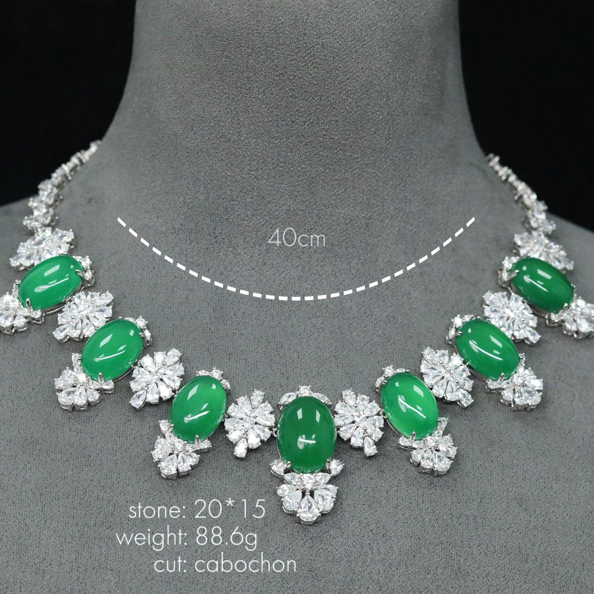 925 Silver Gold-Plated Necklace with Natural Chalcedony & High-Carbon Diamonds – Elegant & Timeless Design