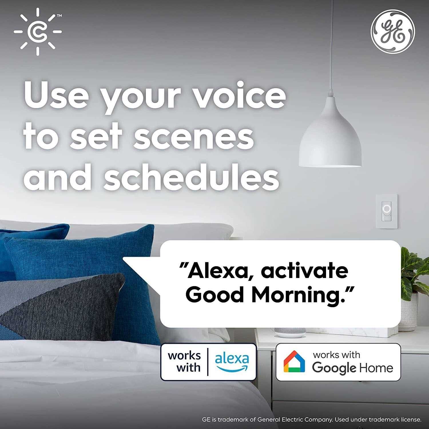 GE CYNC Smart LED Light Bulbs, Soft White, Bluetooth and Wi-Fi, Works with Alexa and Google