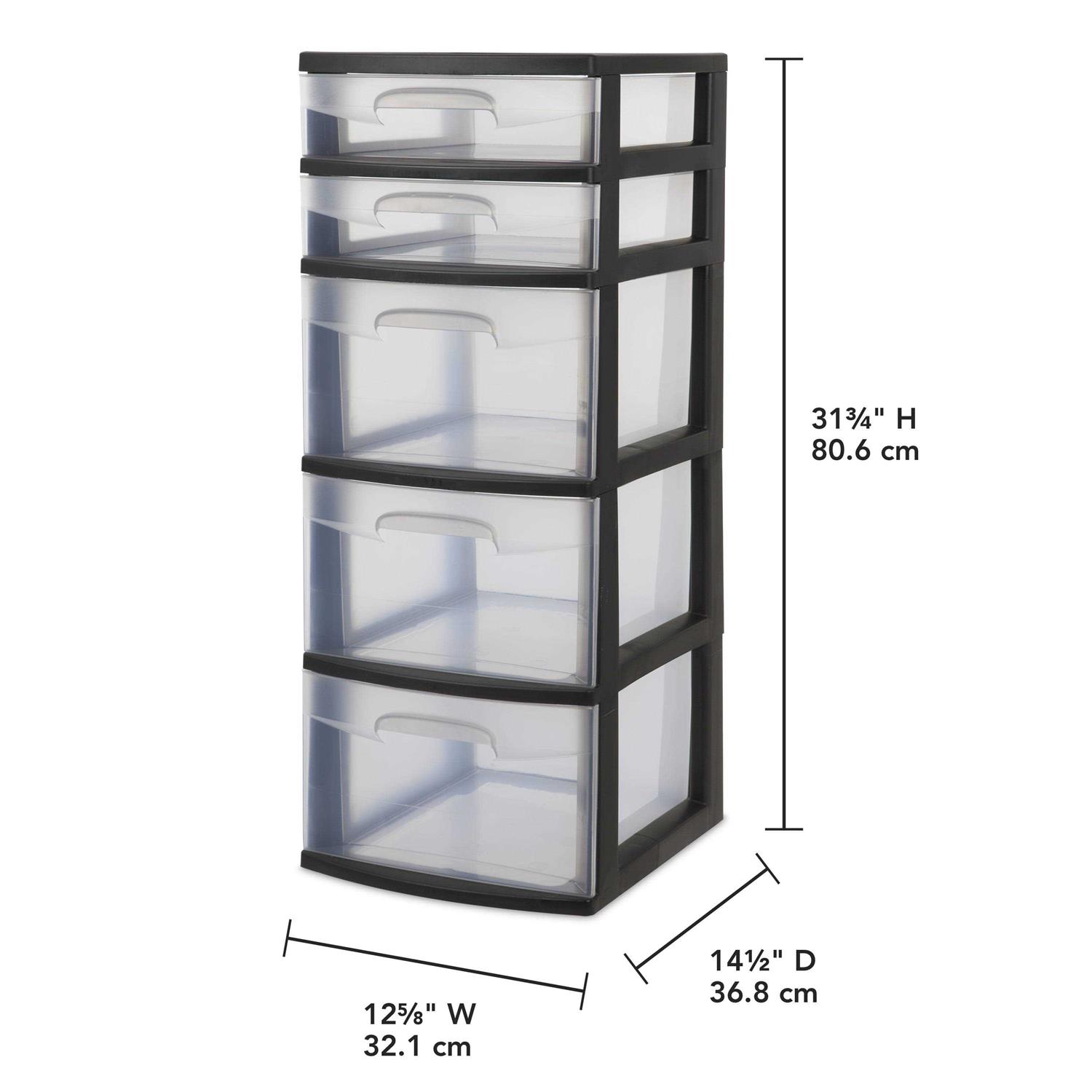 Sterilite 5 Drawer Tower Plastic