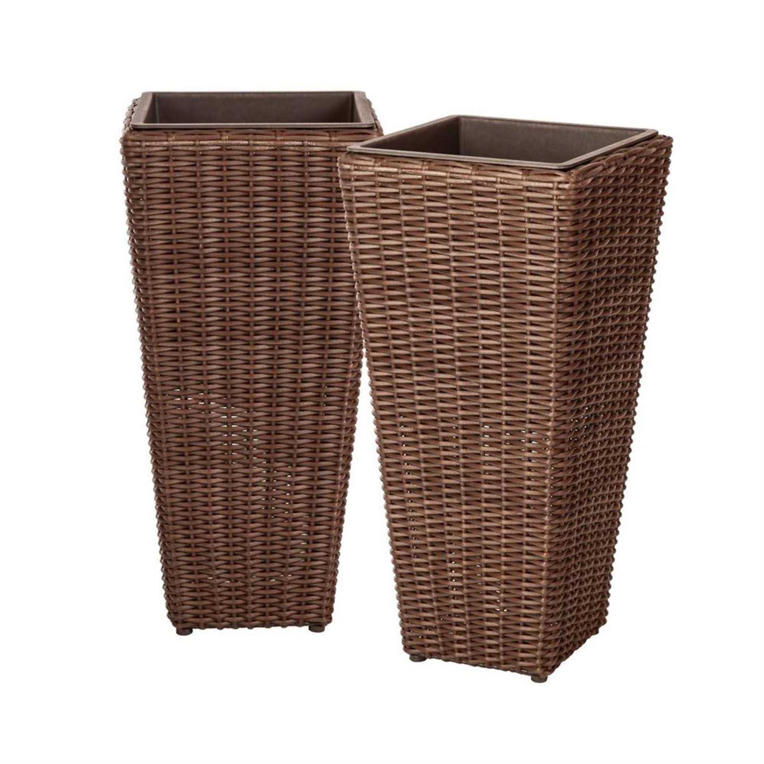 Patio Sense Alto 2-Piece Wicker Planter Set
