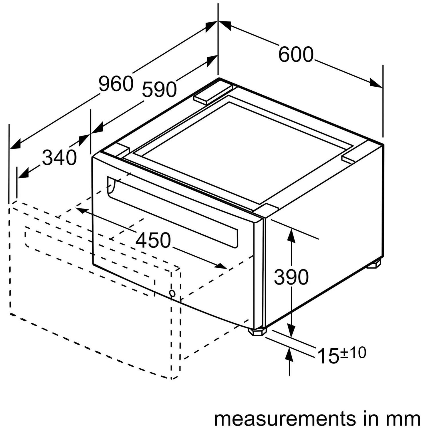Bosch White Pedestal with Drawer WTZPW20D