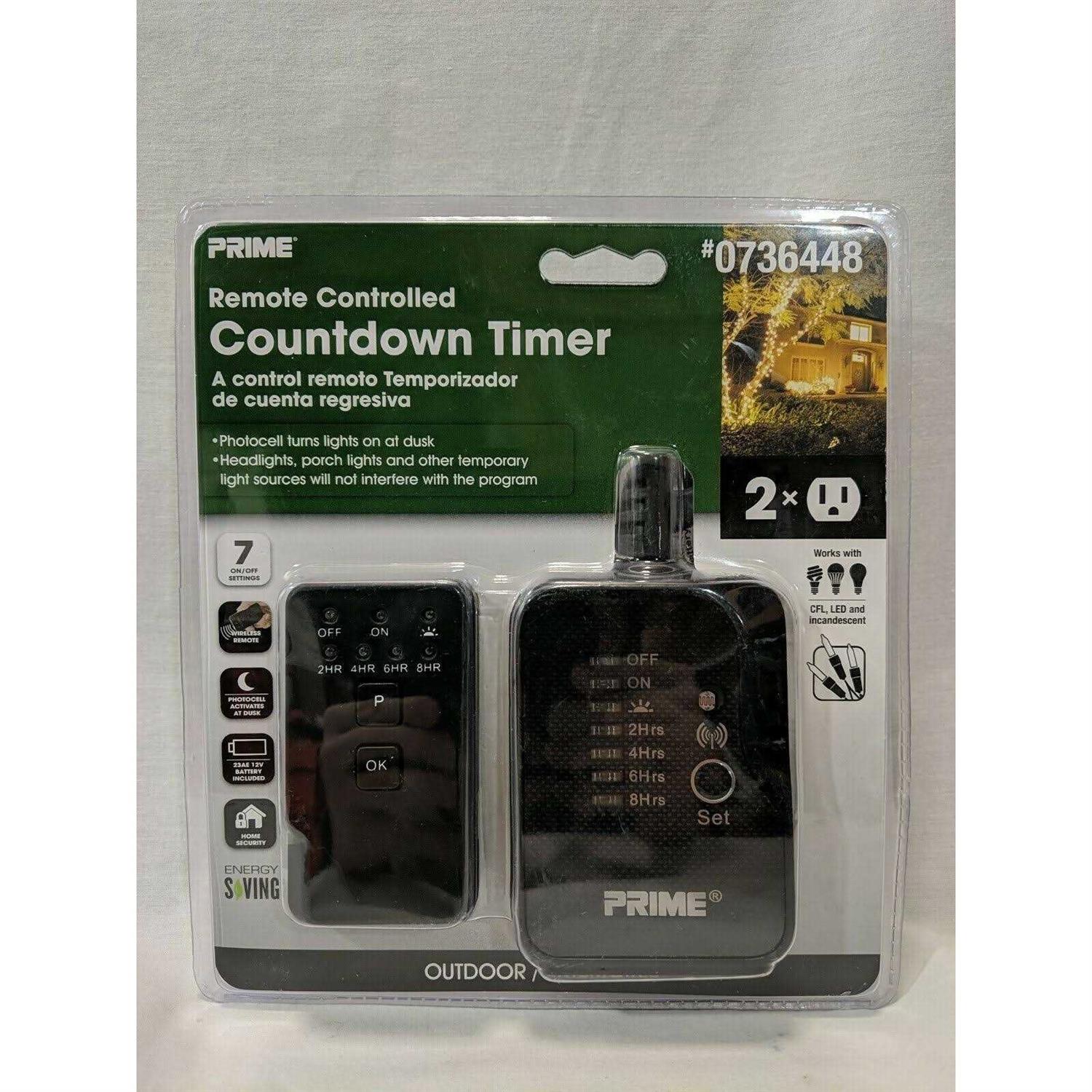 Prime Outdoor Residential Lighting Countdown Timer Remote Photocell