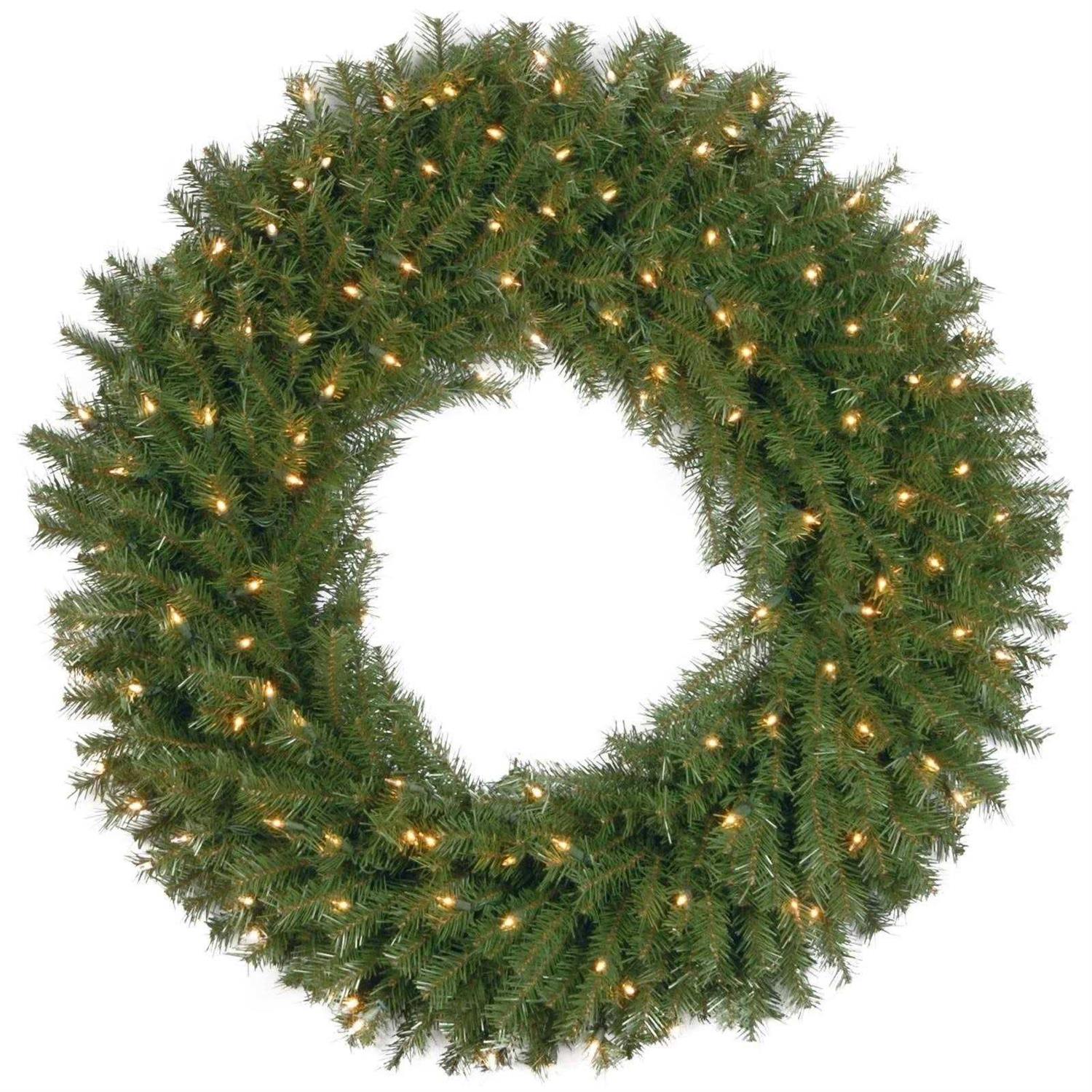 National Tree Norwood Fir Wreath with Clear Lights 36