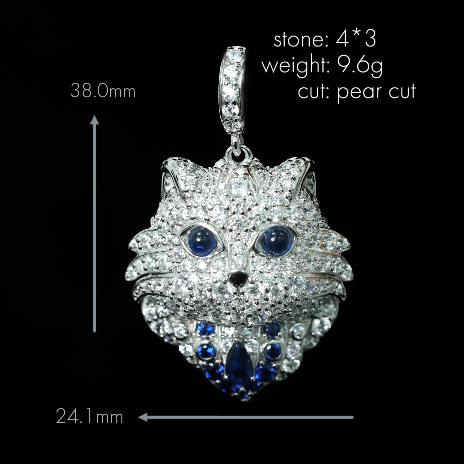 925 Silver Gold-Plated High Carbon Diamond Persian Cat Necklace – Elegant & Charming Design