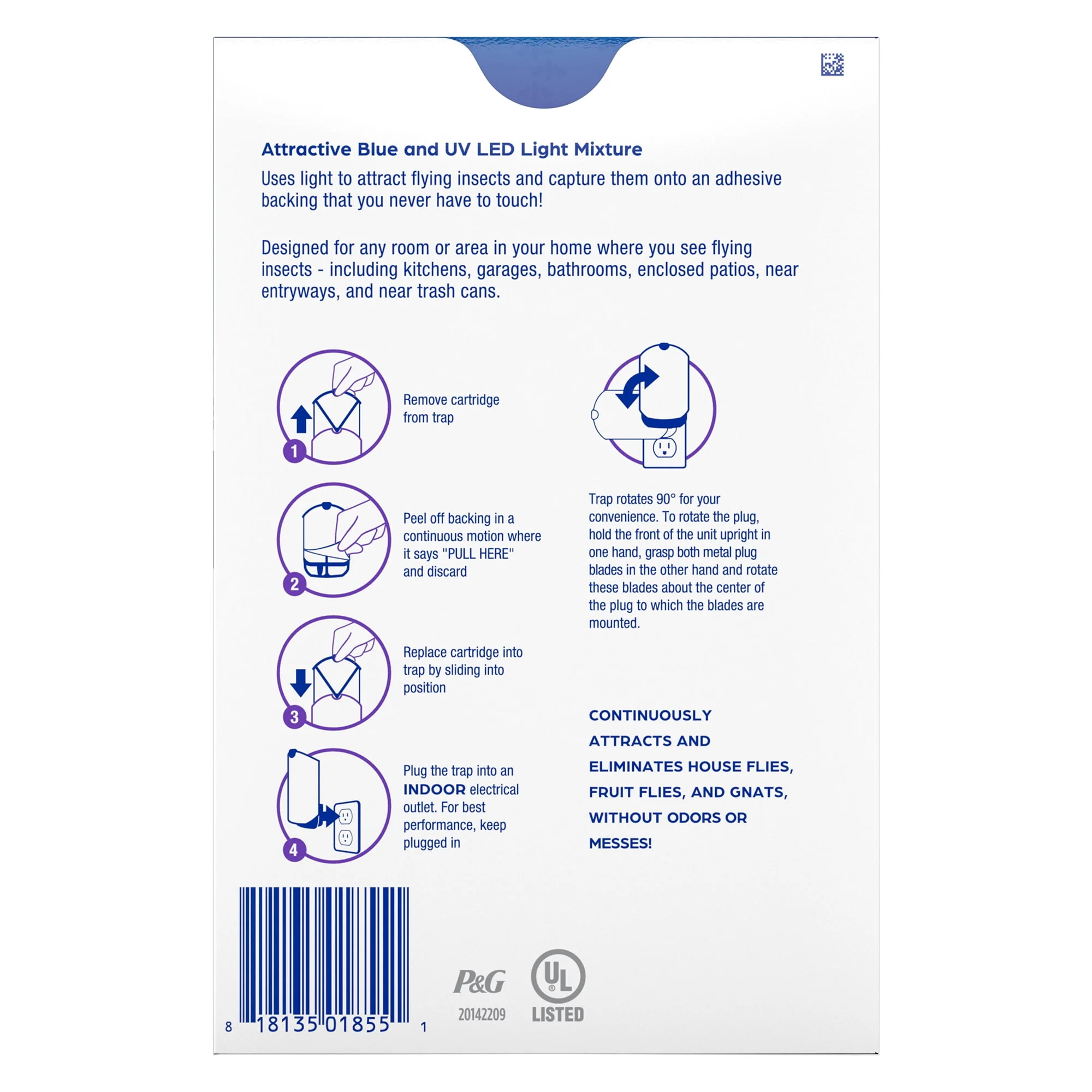 Zevo Flying Insect Trap, Indoor Fly Trap – 2 Devices + 2 Refills (Value Pack)