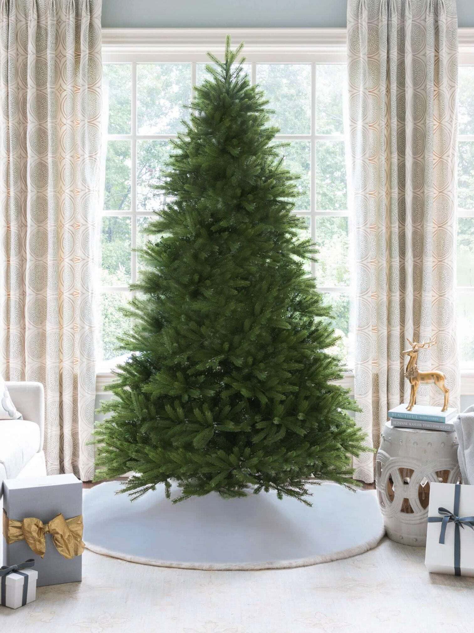 12′ King Fraser Fir Quick-Shape Artificial Christmas Tree with 2300 Warm White & Multi-Color LED Lights