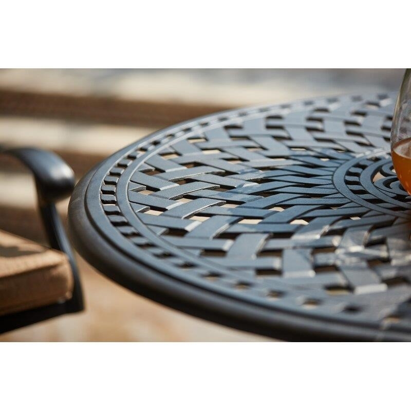 Waconia Round 2 – Person 30&” Long Aluminum Bar Height Dining Set with Cushions