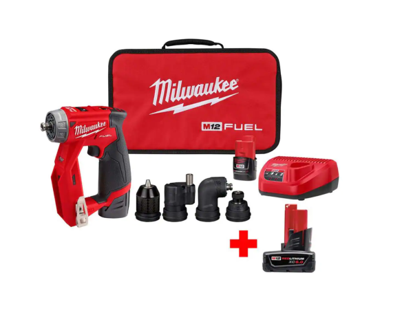 2505-22-48-11-2460 M12 12-Volt Lithium-Ion Brushless Cordless 4-in-1 Interchangeable 3/8 in. Drill Driver Kit with 6.0 Ah Battery