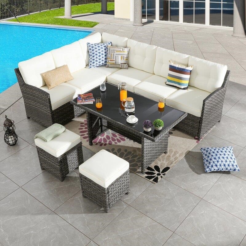 Vanhoy Wicker/Rattan 8 – Person Seating Group with Cushions