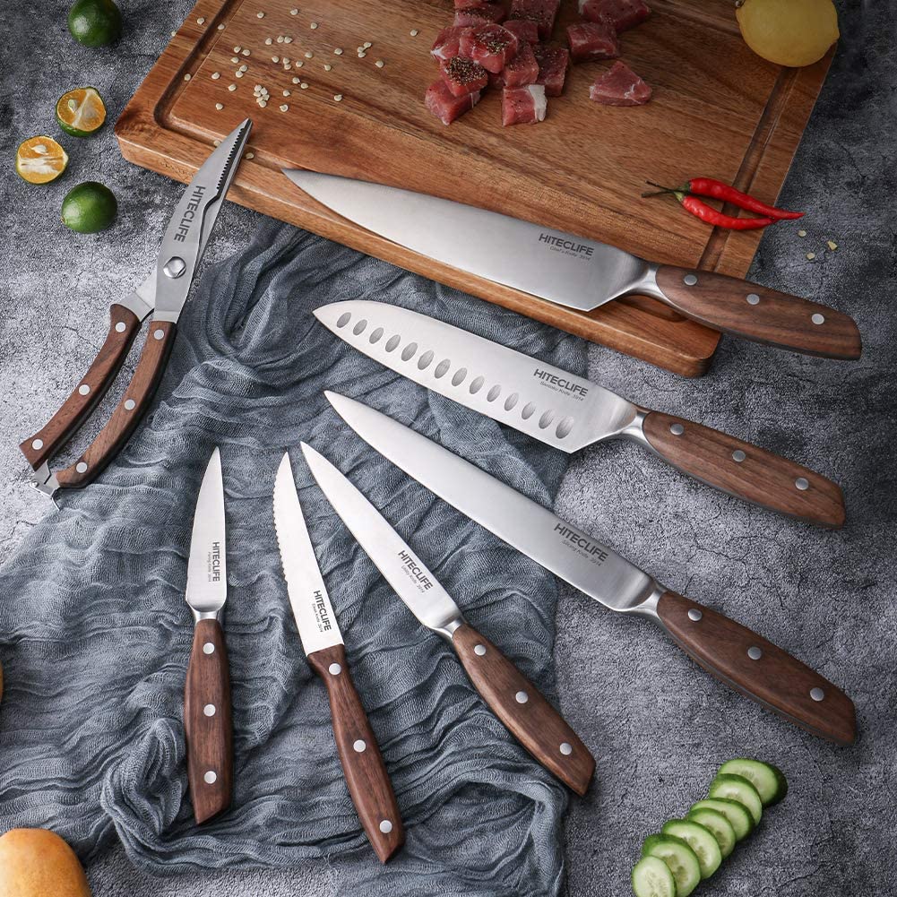 [🎁GIFT]14 Pieces High Carbon Stainless Steel Knife Set with Block