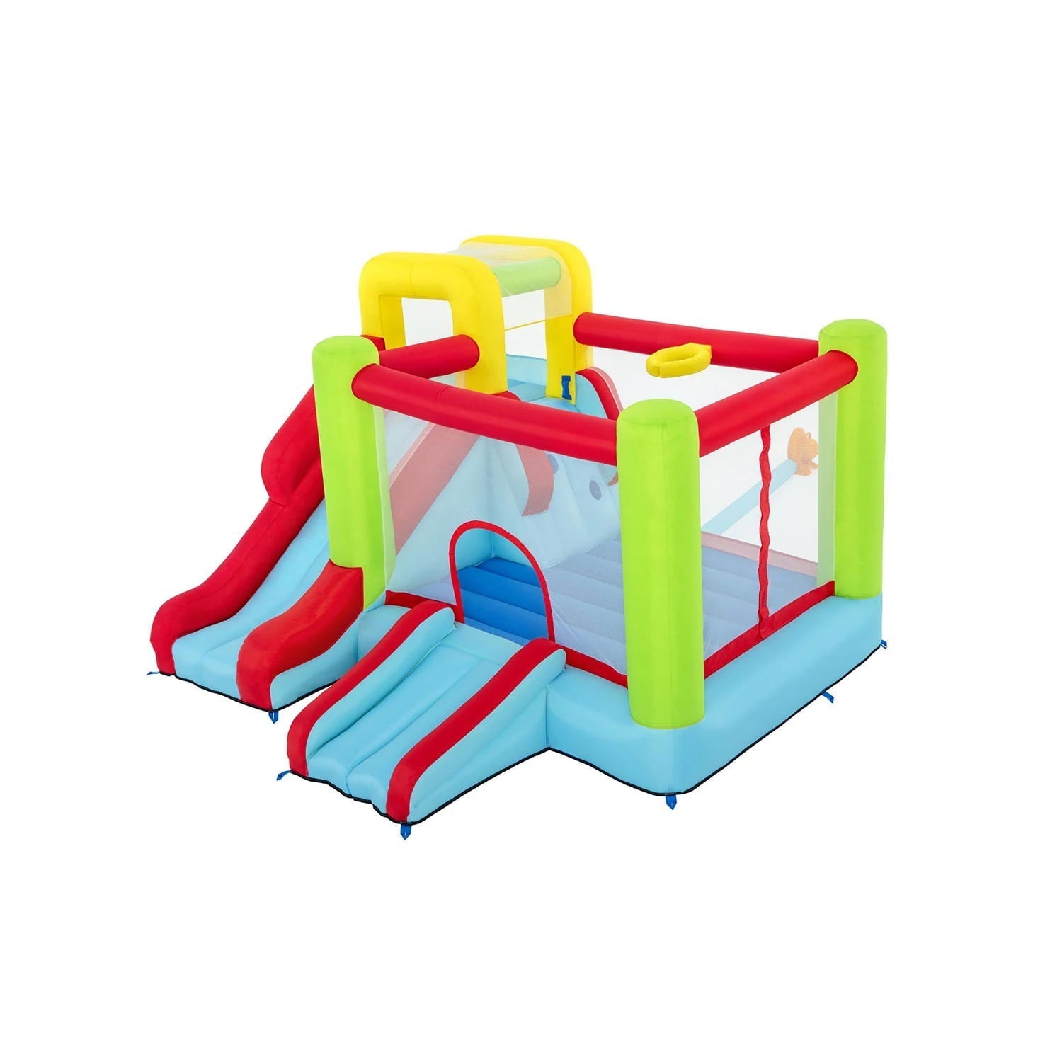 Up, In and Over Wonder Hoops 10′ Iatable Bounce House Park with Basketball and Slide. 126