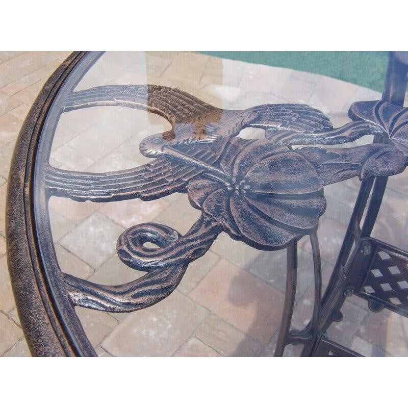 Wendling Round 4 – Person Aluminum Bar Height Dining Set with Cushions and Umbrella