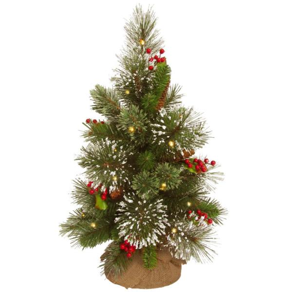 18 in. Wintry Pine Tree with Battery Operated LED Lights