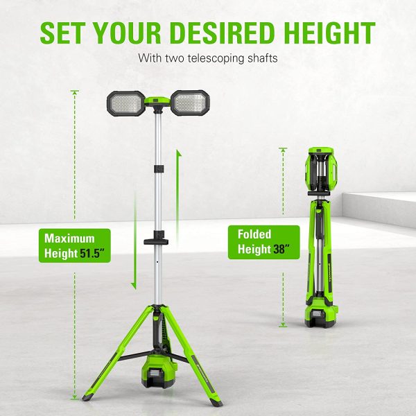 24V Standing Light Kit, LED Tripod Light with 2Ah Battery and 2A Charger