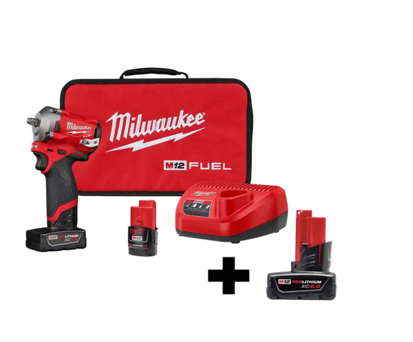 2554-22-48-11-2460 M12 12V Lithium-Ion Brushless Cordless 3/8 in. Impact Wrench Kit with 6.0Ah Battery