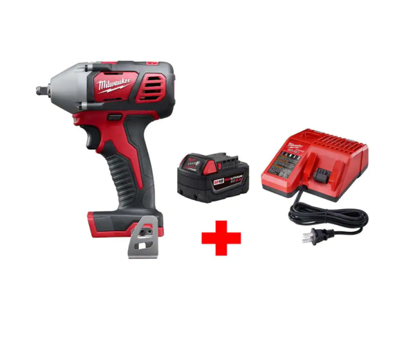 2658-20-48-59-1850 M18 18V Lithium-Ion Cordless 3/8 in. Impact Wrench W/ Friction Ring W/ M18 Starter Kit (1) 5.0Ah Battery Charger