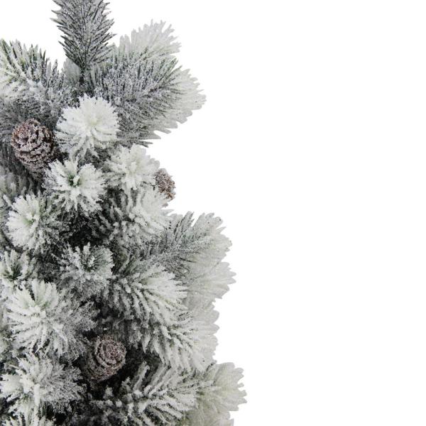 19 in. Unlit Flocked Mini Pine Artificial Christmas Tree in Burlap Base