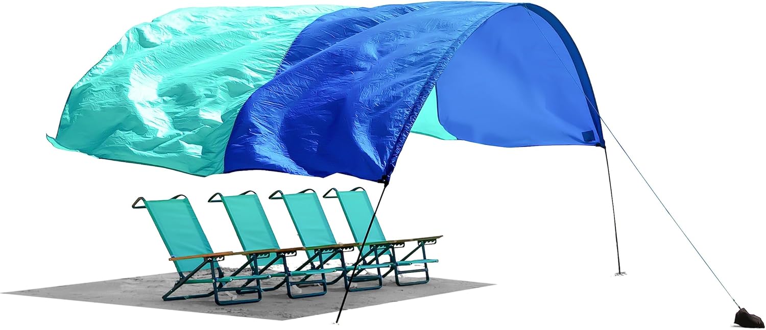 World’s Best Beach Shade, The Original Wind-Powered Beach Canopy, Provides 150 Sq. Ft. of Shade, Compact & Easy to Carry, Sets up in 3 Minutes, Designed & Sewn in America
