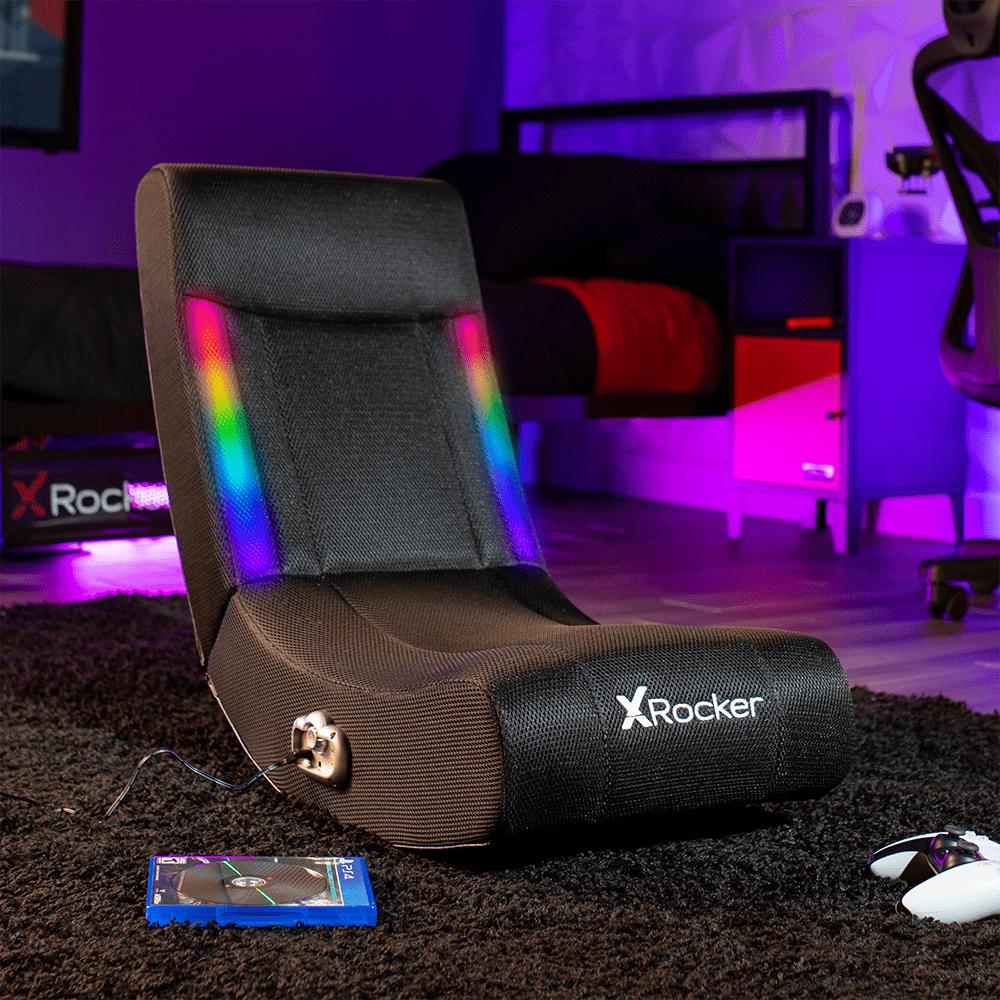 X Rocker Solo RGB Mesh 2.0 Audio Floor Rocker, 30.1 x 15.4 x 24.2 , Rocking Video Game Chair