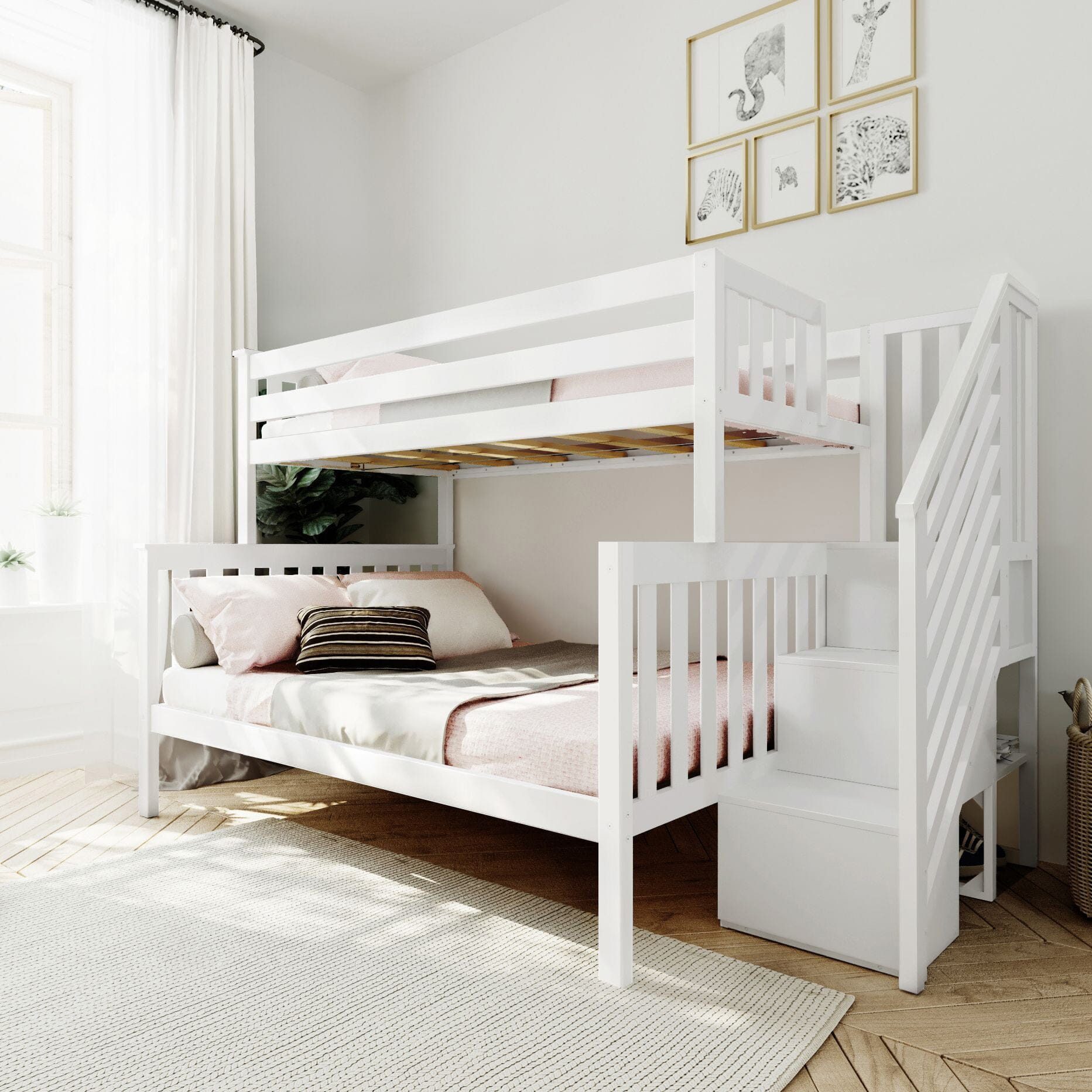🎄Store Closing Sale💖Twin over Full Staircase Bunk Bed