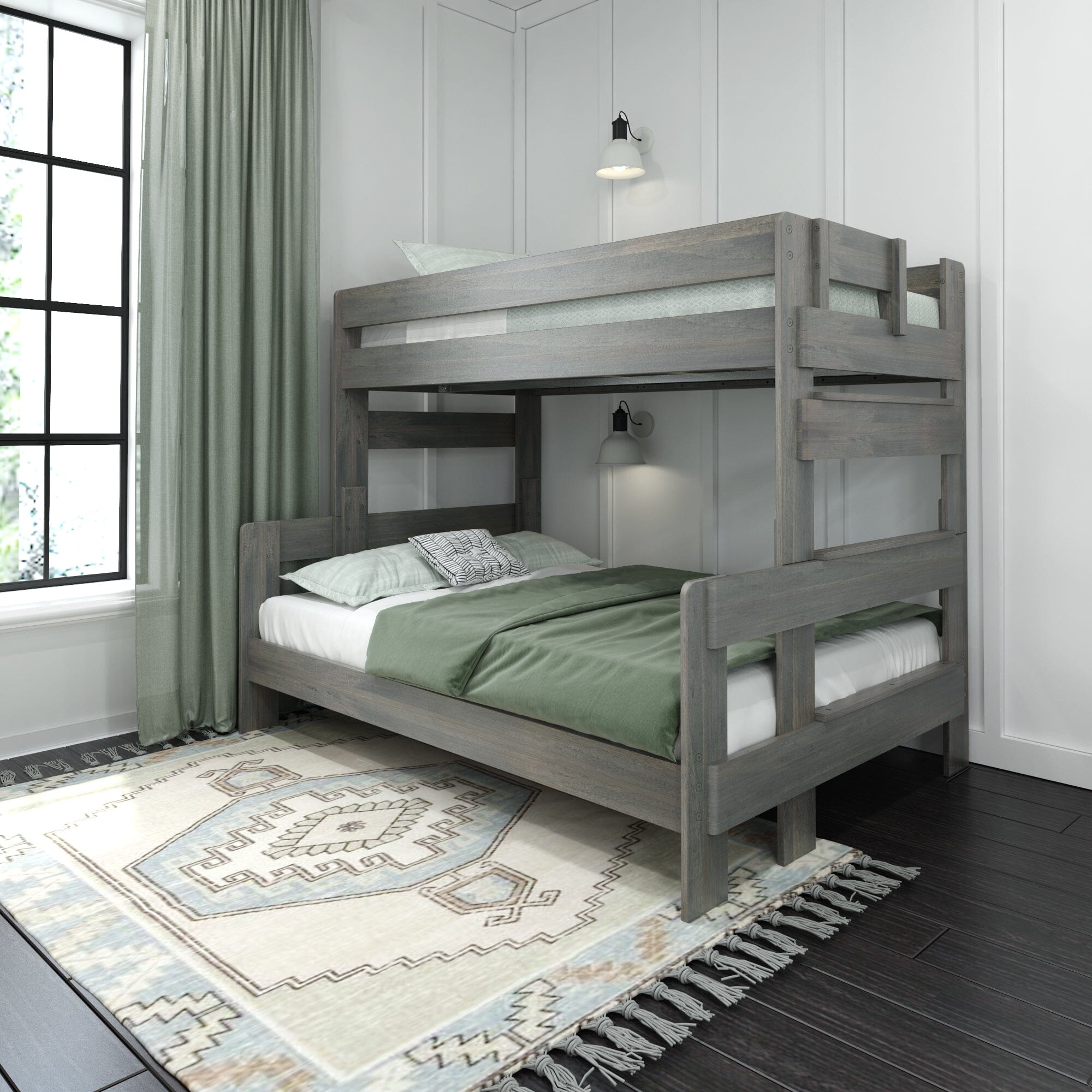 🎄Store Closing Sale💖Modern Farmhouse Twin over Full Bunk Bed