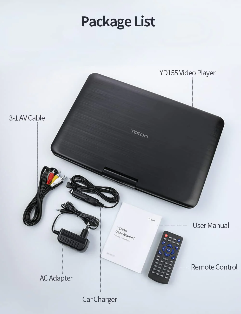 YOTON 17.5″ Portable DVD Player with 15.5″ HD Swivel Screen