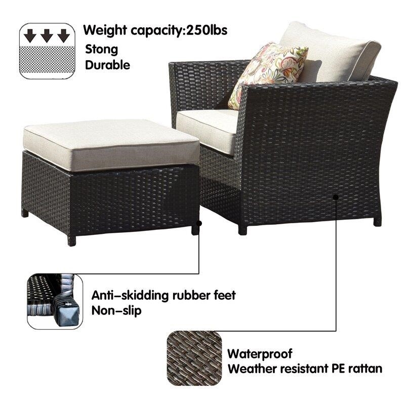 Wicker/Rattan 8 – Person Seating Group with Cushions