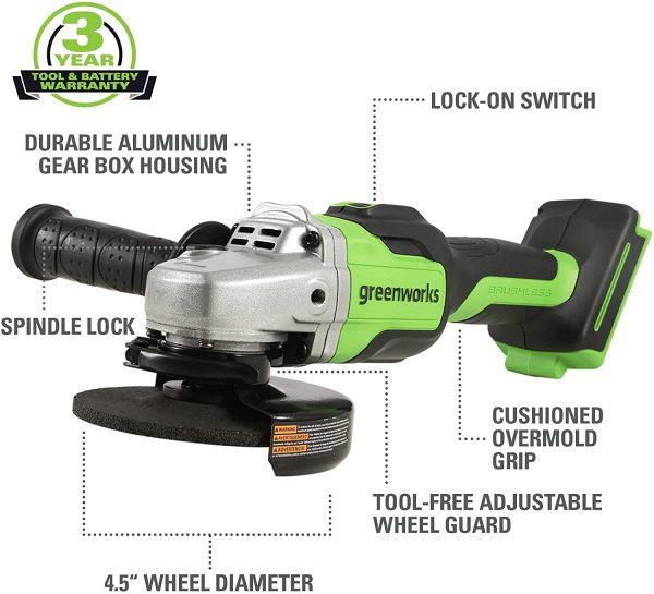 24V Brushless 4-1/2 in. Angle Grinder, Battery and Charger Not Included 3100502AZ