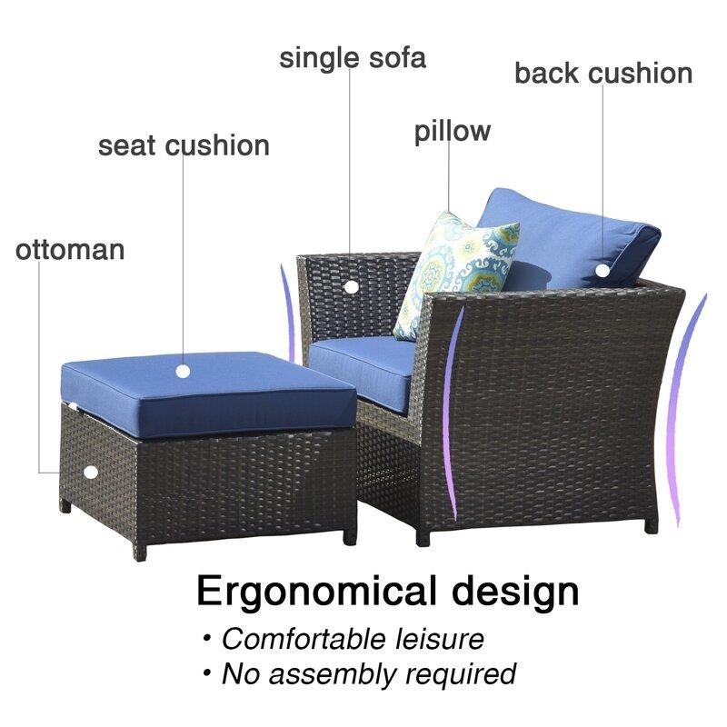 Wicker/Rattan 250 – Person Seating Group with Cushions