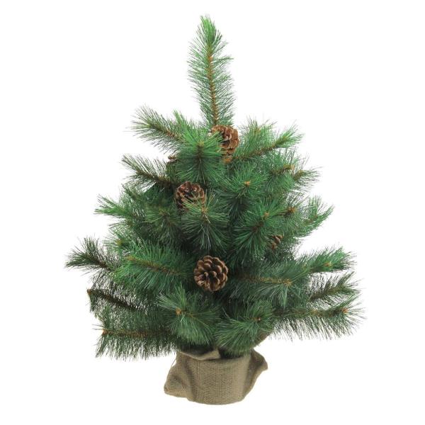 18 in. Unlit Royal Oregon Pine Artificial Christmas Tree in Burlap Base
