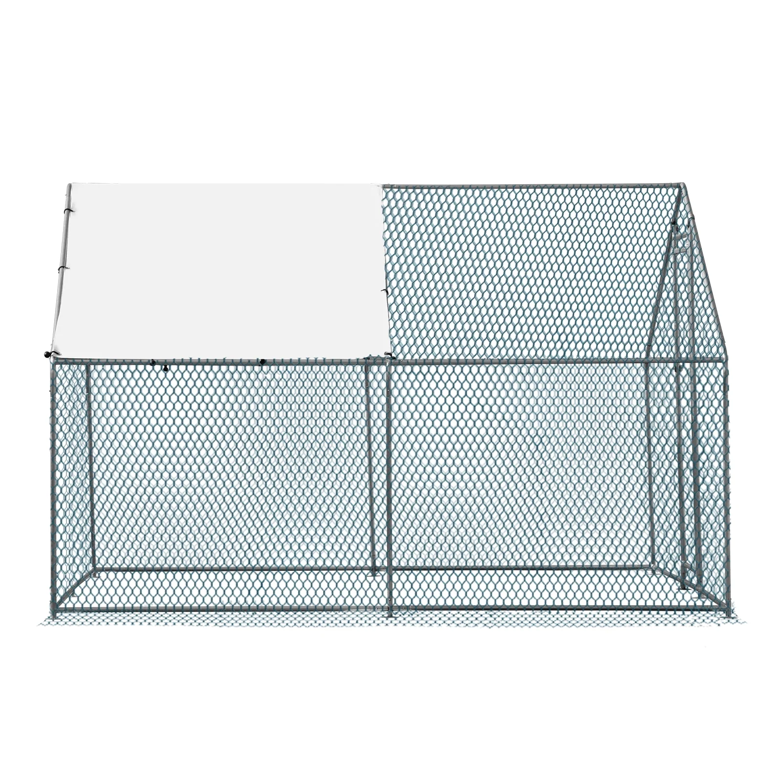 10 x 10 ft Large Metal Chicken Coop, Walk-in Poultry Cage Chicken Hen Run House with Waterproof Cover, Rabbits Cats Dogs Farm Pen for Outdoor Backyard Farm Garden