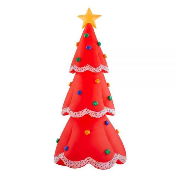 12 5 ft iatable fuzzy plush red christmas tree