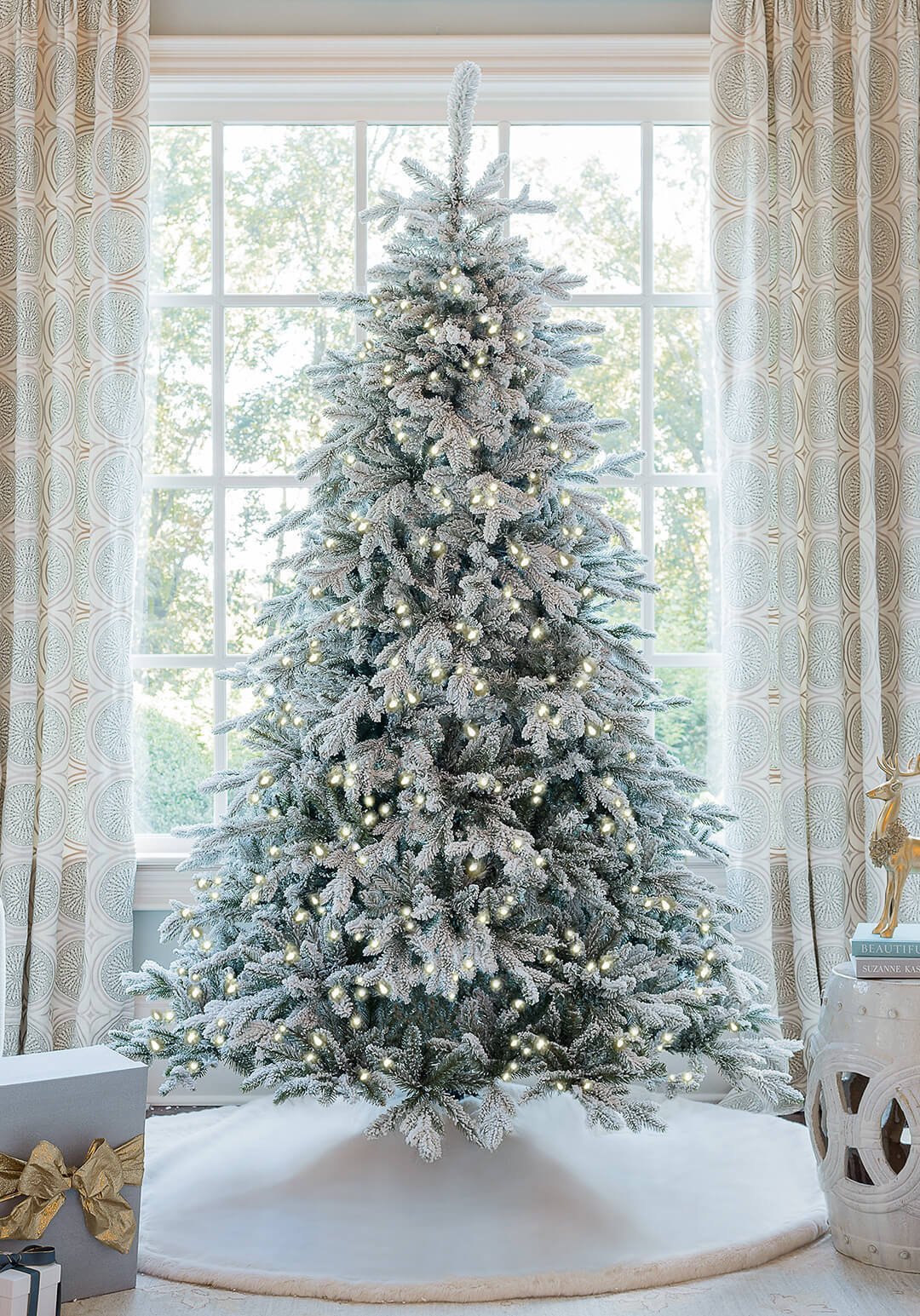 12′ Quick-Shape Artificial Christmas Tree with 1700 Warm White LED Lights