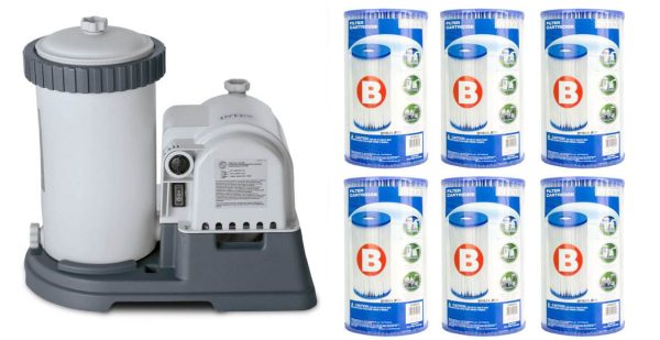 2500 GPH Krystal Clear Pool Filter Pump w/ GCFI 6 Type B Cartridges