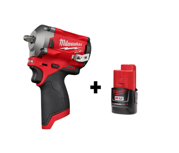 2554-20-48-11-2420 M12 12V 3/8 in. Lithium-Ion Brushless Cordless Impact Wrench with M12 2.0Ah Battery