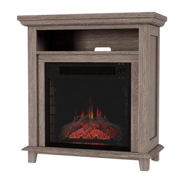 27 in. Freestanding Electric Fireplace TV Stand in Gray