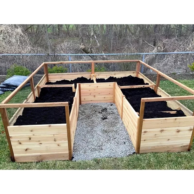 【Home&Garden】7.5′ x 8′ Wood Frame Garden Bed For Sale