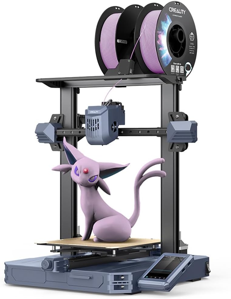 2024 New Version Creality K1C 3D Printer, 600mm/s Fast Printing Speed and Clog-free Direct Extruder, Support 300 Printing and Carbon Fiber Filament, Auto Leveling and AI Camera 8.66*8.66*9.84 inch