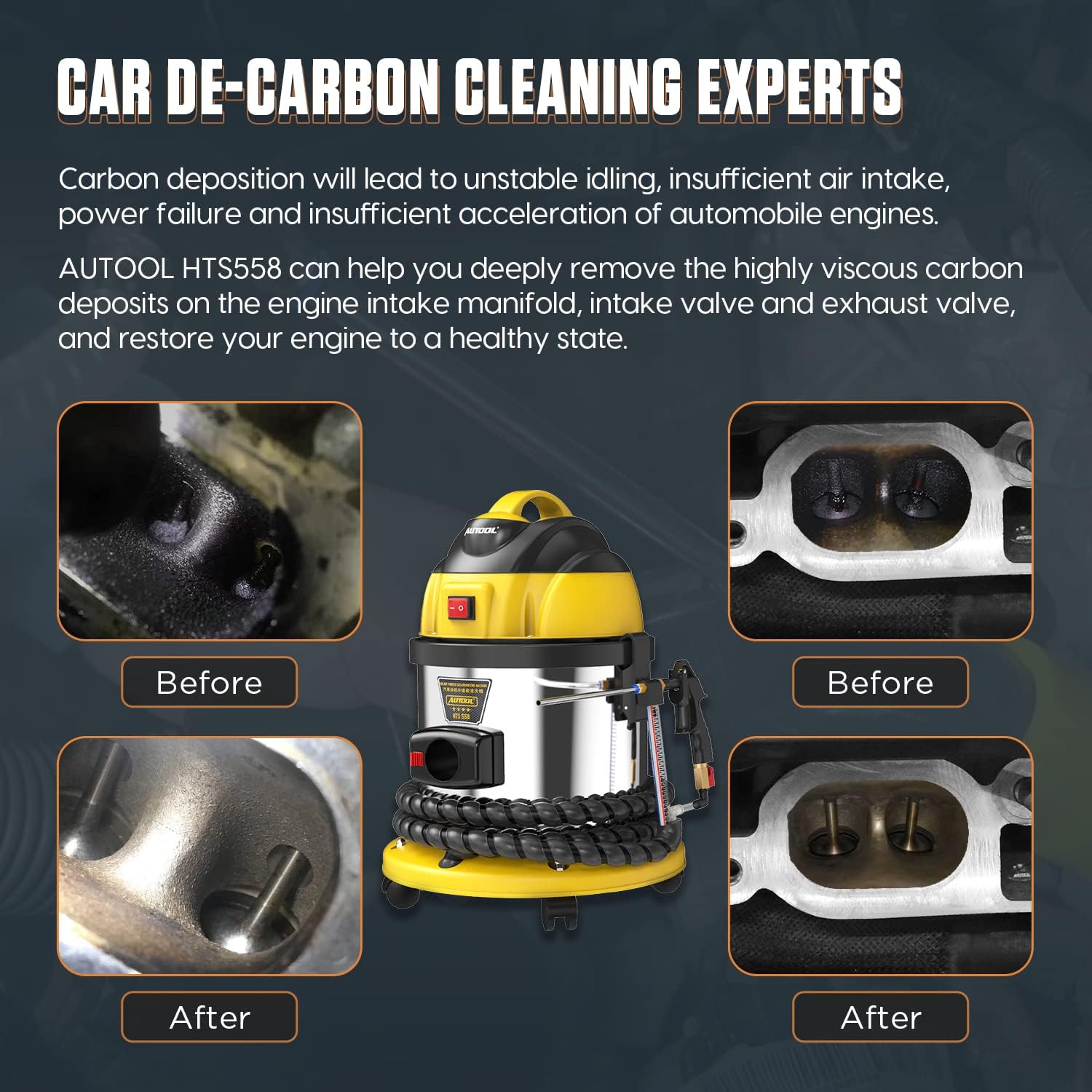 Walnut Blaster, Engine Intake Valve Cleaner Machine, Automotive Engine Carbon Remover, Walnut Sand for Carbon Deposition Cleaning with Screen to Separate Carbon